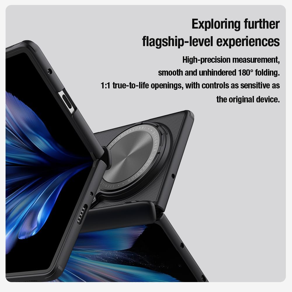 Nillkin Case for Vivo X Fold 3 Pro (8.03" Inch) Super Frosted Shield Prop Flip Style Lens Camera Protect Mobile Holder TPU + PC Wireless Charging Black Color - Image 15