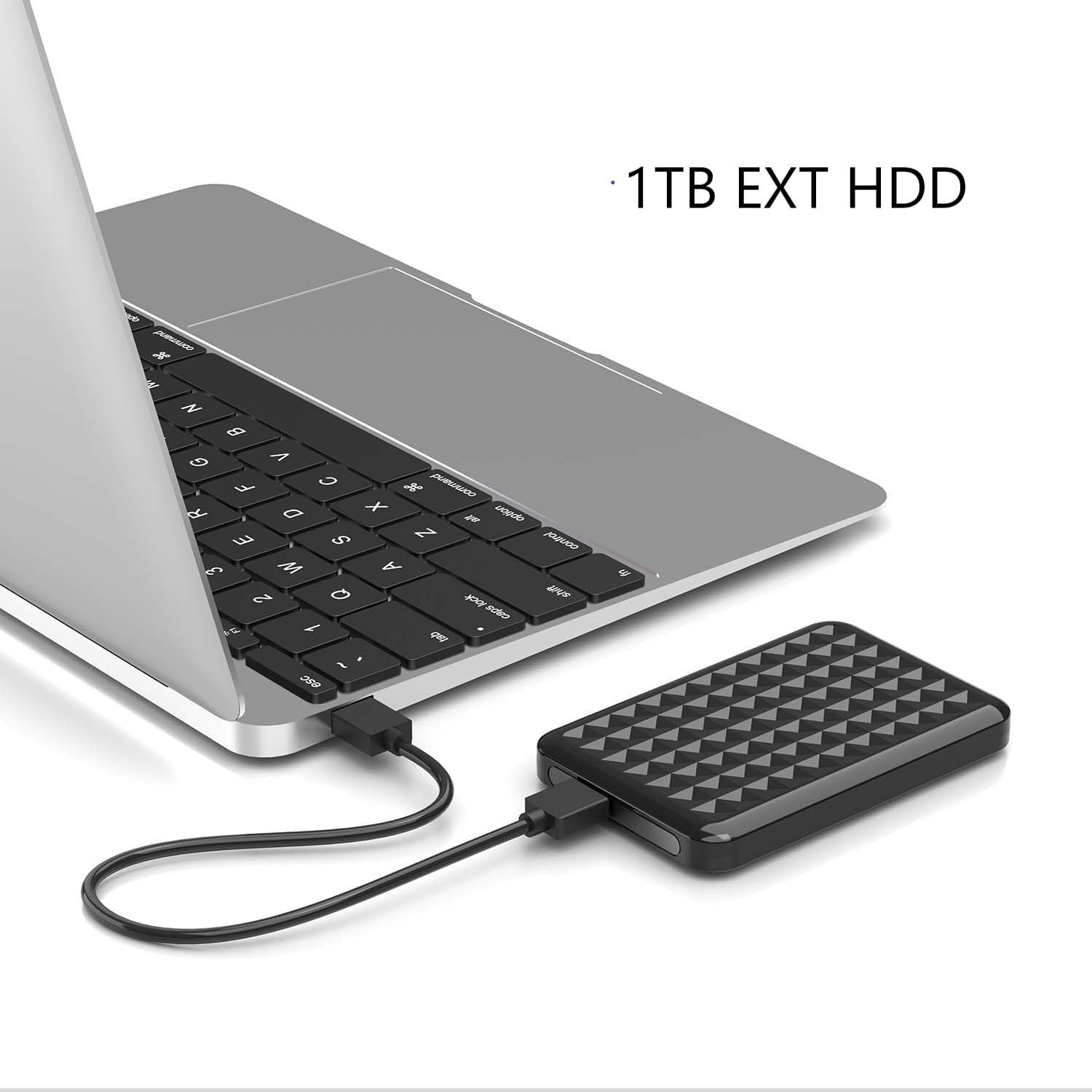External Hard Drive 1TB USB3.0 High Speed Data Transfer Memory Expansion Data Storage & Portable Backup HDD Compatible with PC, Computer, MacBook, Chromebook.(Cube)(k) - Image 2