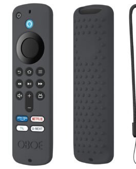 Oboe Silicone TV Remote Cover 'Compatible with' All New Fire TV Stick 4k & Fire Tv Stick HD Remote 2025 Model Protective Case with Lanyard (Dark Grey) [Remote NOT Included]