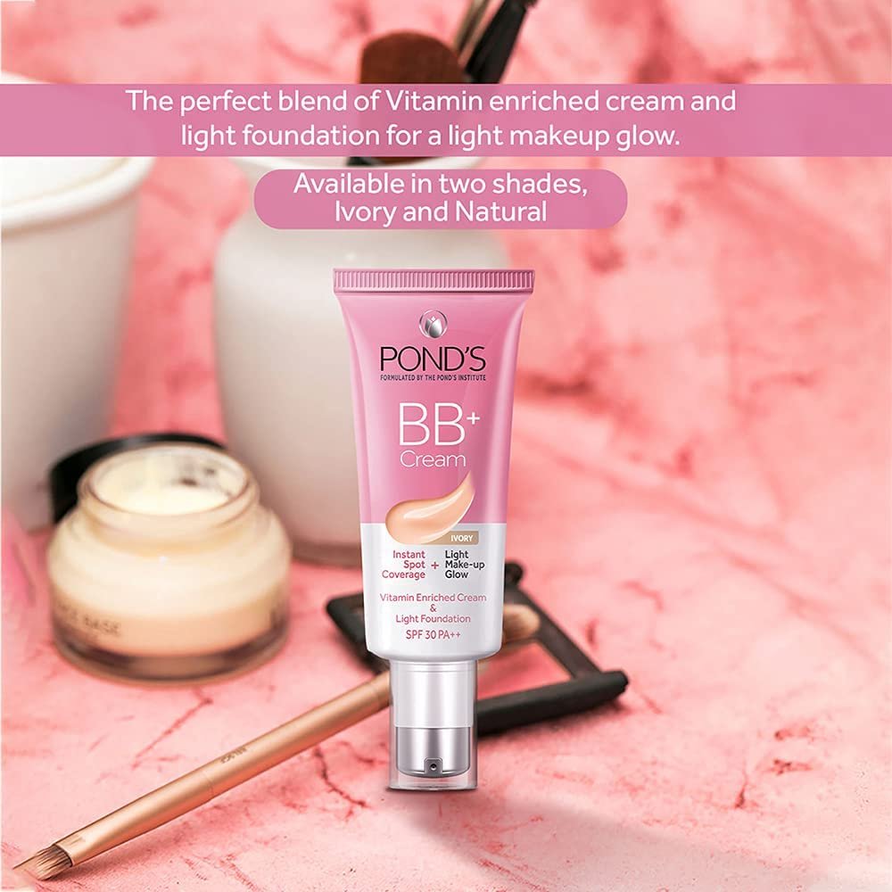 POND'S BB+ Cream, Instant Spot Coverage + Light Make-up Glow, Ivory 30g - Image 6