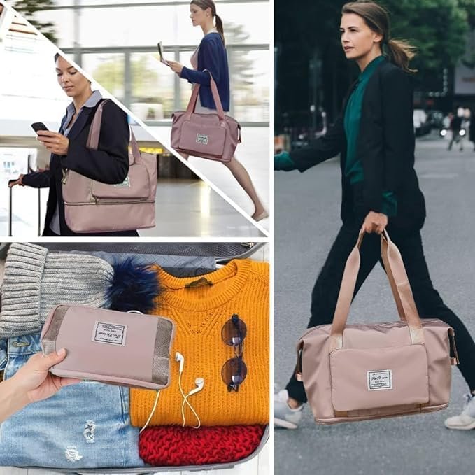 Wazdorf 41 Liter Expandable Travel Bags for Women, Duffle Bags for Women Luggage, Foldable Vanity Traveling Bag, Waterproof Hand Bag for Ladies Personal Items - Image 6