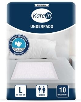 KareIn Premium Underpads, Large 60 x 90 Cm, 10 Count, High Absorbency, Leak Proof, Pack of 1 KareIn Premium Underpads, Large 60 x 90 Cm, 10 Count, High Absorbency, Leak Proof, Pack of 1