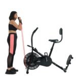 BIONFIT Fitness Is Bliss® Patented Design Exercise Cycle for Men & Women | Air Bike with Attached Resistance Band | Max User Weight: 120 Kg | Upright Gym Cycle for Home | DIY Installation