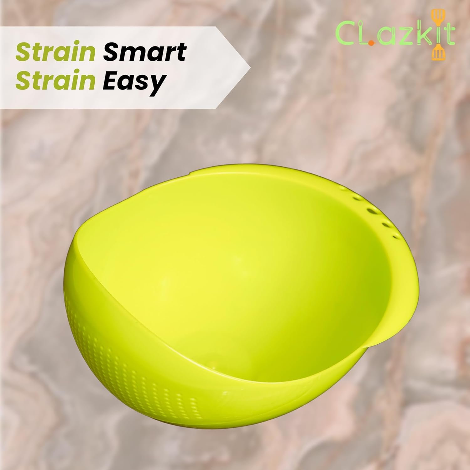 Clazkit Food Strainer Colander, Fruit Basket, Pasta Strainer, Vegetable Strainer, Kitchen Sieve, Washing Bowl, Unbreakable, (Color May Vary), Plastic - 11.3 x 18 x 24.1 Centimeters - Image 7