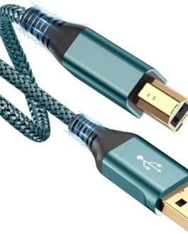 rts High Speed Plug & Play Printer Cable (1.8 Meter / 5.90 Feet) For Personal Computer Laptop, Printer, Nylon Braided Scanner Printer Cord for HP Canon Dell Epson Brother Lexmark Xerox Samsung -Green