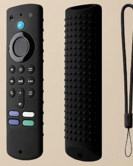 Apexx Silicone Cover Case Compatible with Fire TV Stick 3rd Gen 2021 Remote Full Wrap Remote Cover with Lanyard (Black) [Remote NOT Included]