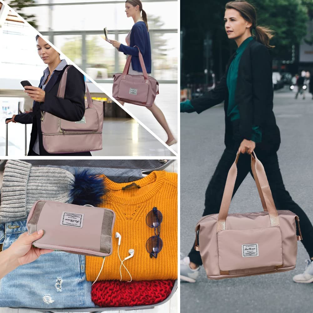 Porslin Expandable Travel Bag for Women – Foldable 41L Duffel Bag, Waterproof Carry-on Luggage Bag, Travel Handbag, Gym Bag, Weekend Bag for Ladies, Travel Bags for Women Latest Trend - Image 5