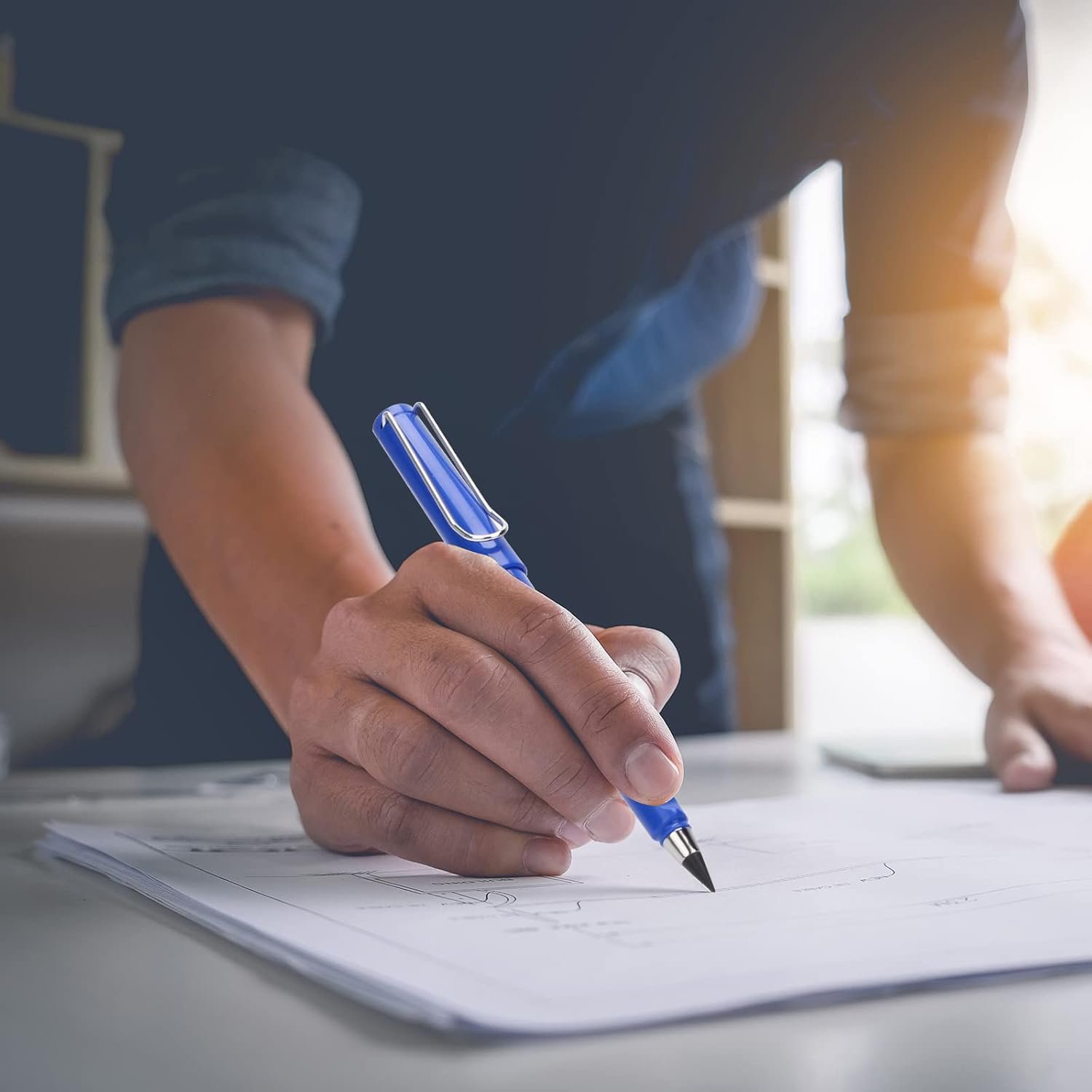 SHUTTLE ART 2pcs Eternal Inkless Pencil, Permanent No Sharpening, Everlasting Writing Pen for Children School Artists Sketch Drawing, Grey - Image 4