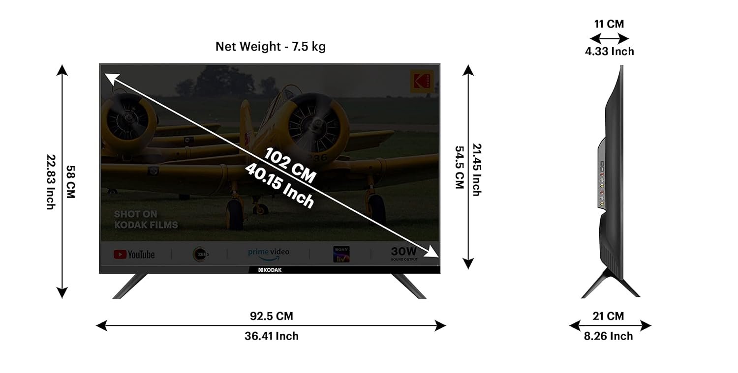 Kodak 100 cm (40 inches) Special Edition Series Full HD Smart LED TV 40SE5003BL (Black) - Image 4