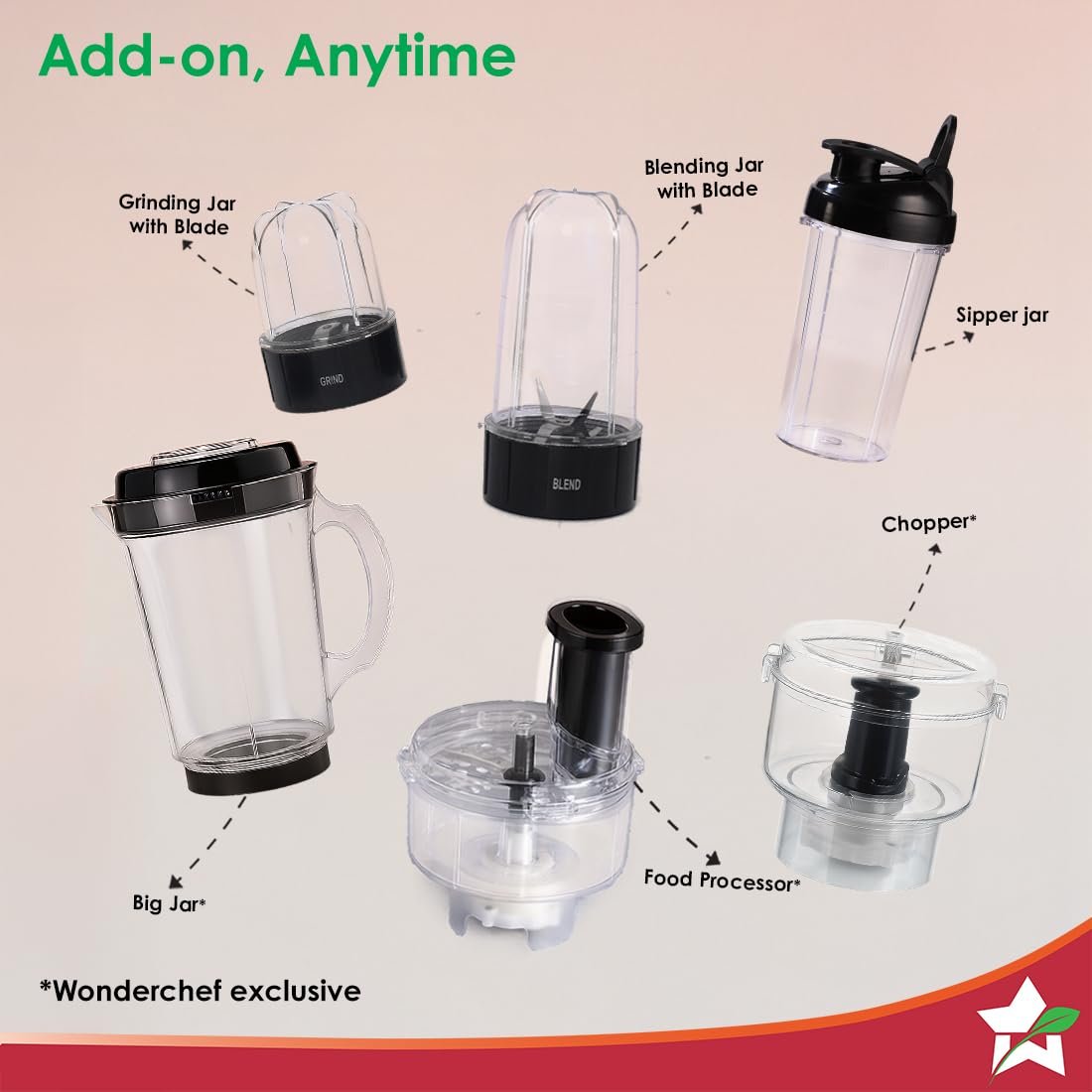 Wonderchef Nutri-blend 500W Mixer Grinder, 22000 RPM Motor, Smoothie Maker, Masala Grinder, Chutney Blender, 3 Unbreakable Jars, Recipe Book by Chef Sanjeev Kapoor, 2 Yr Warranty, Black - Image 6