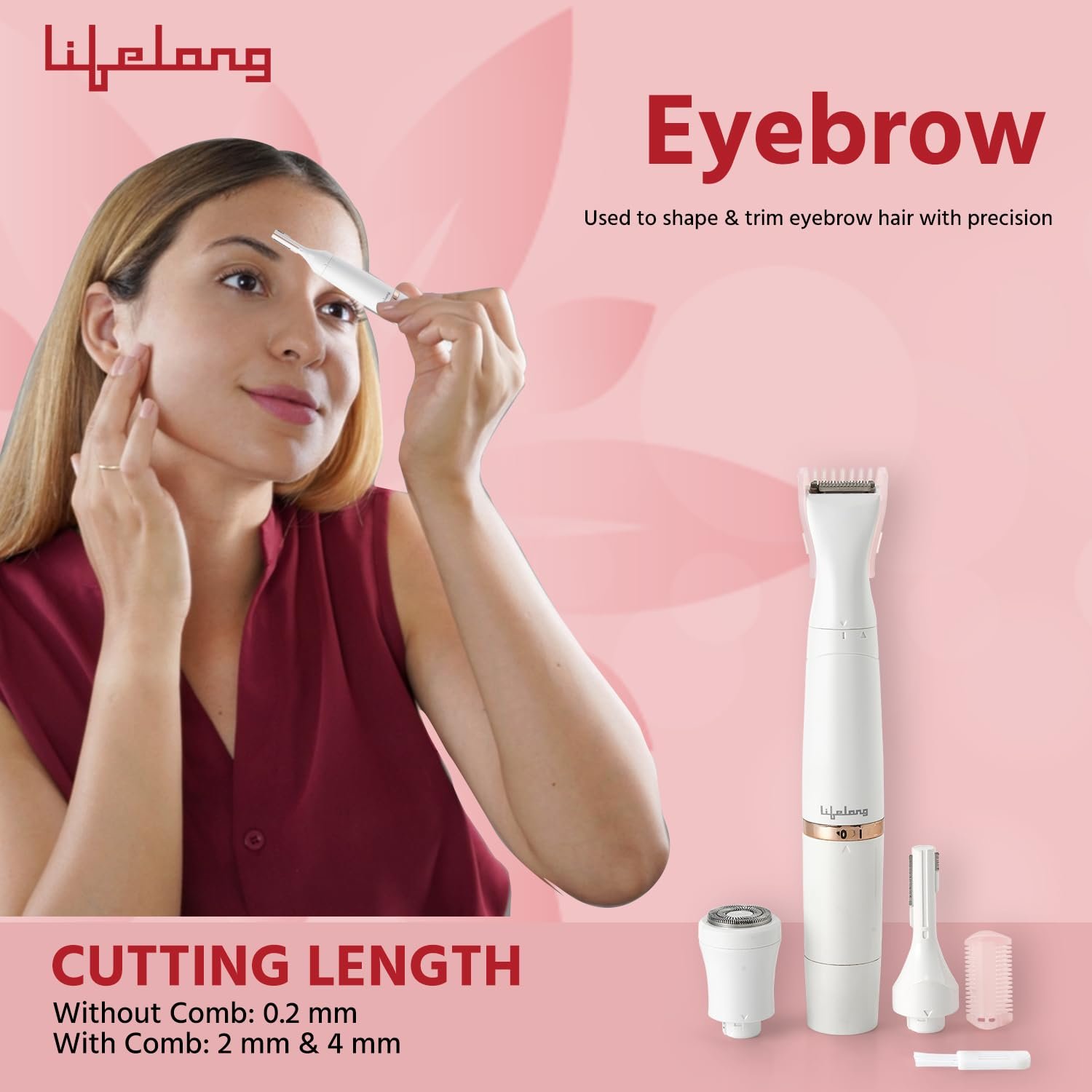 Lifelong LLPCW30 Rechargeable Eyebrow, Underarms And Bikini Trimmer (White) - 1 Hour Runtime (1Year Warranty) - Image 4