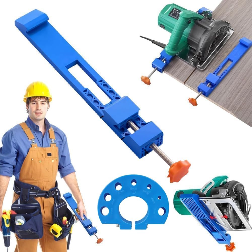 2Pcs Wood Working Tools, Clamp Circular Saw Guide, Adjustable Cutting Machine Base for Precision Woodworking and DIY Projects