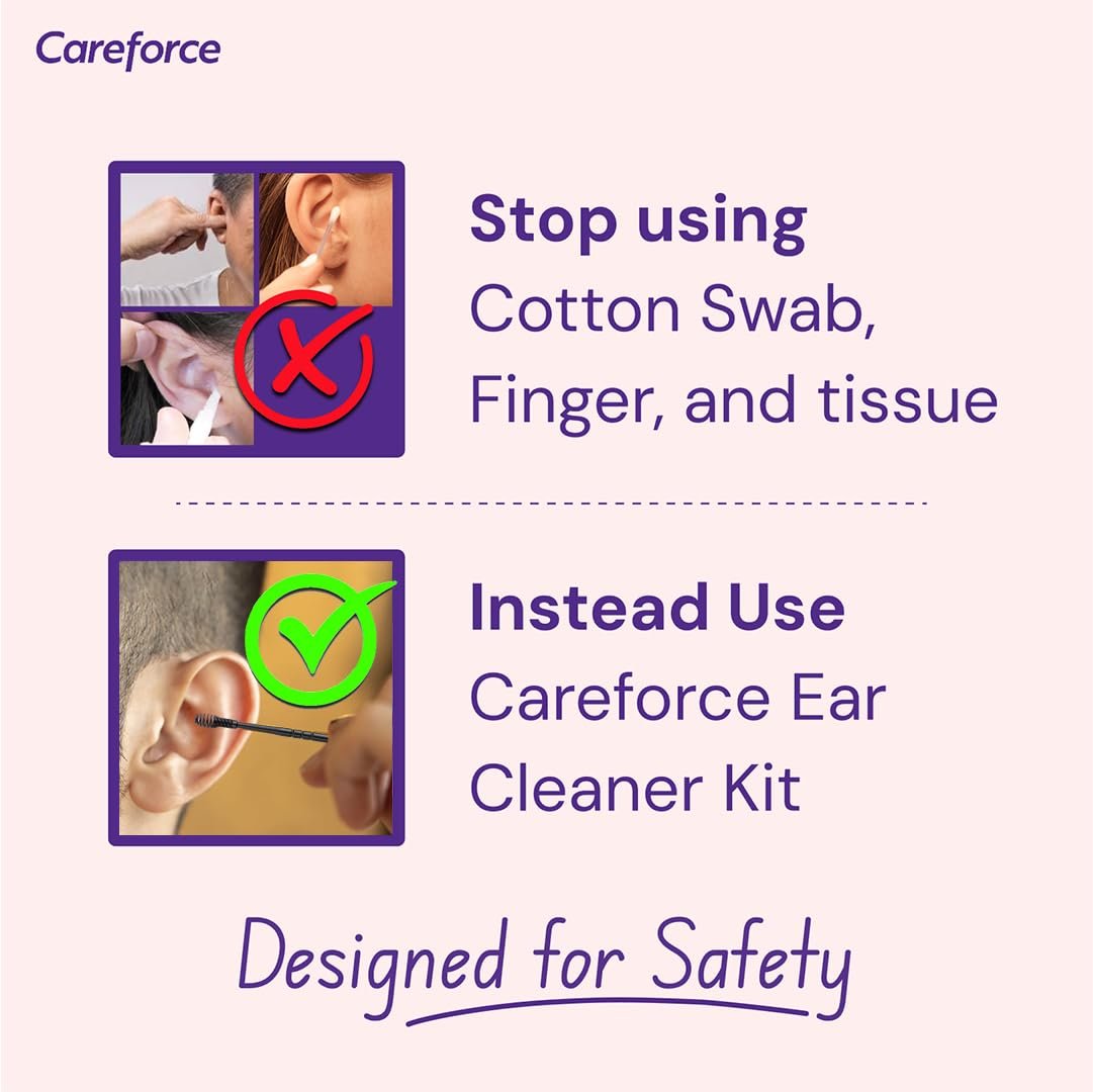 Careforce - The Force Behind Your Health Ear Cleaning Kit Steel & Reusable With Storage Pack Tool Kit With Ear Curette Cleaner And Spring Ear Buds Cleaner 6 Pcs Set Black - Image 4
