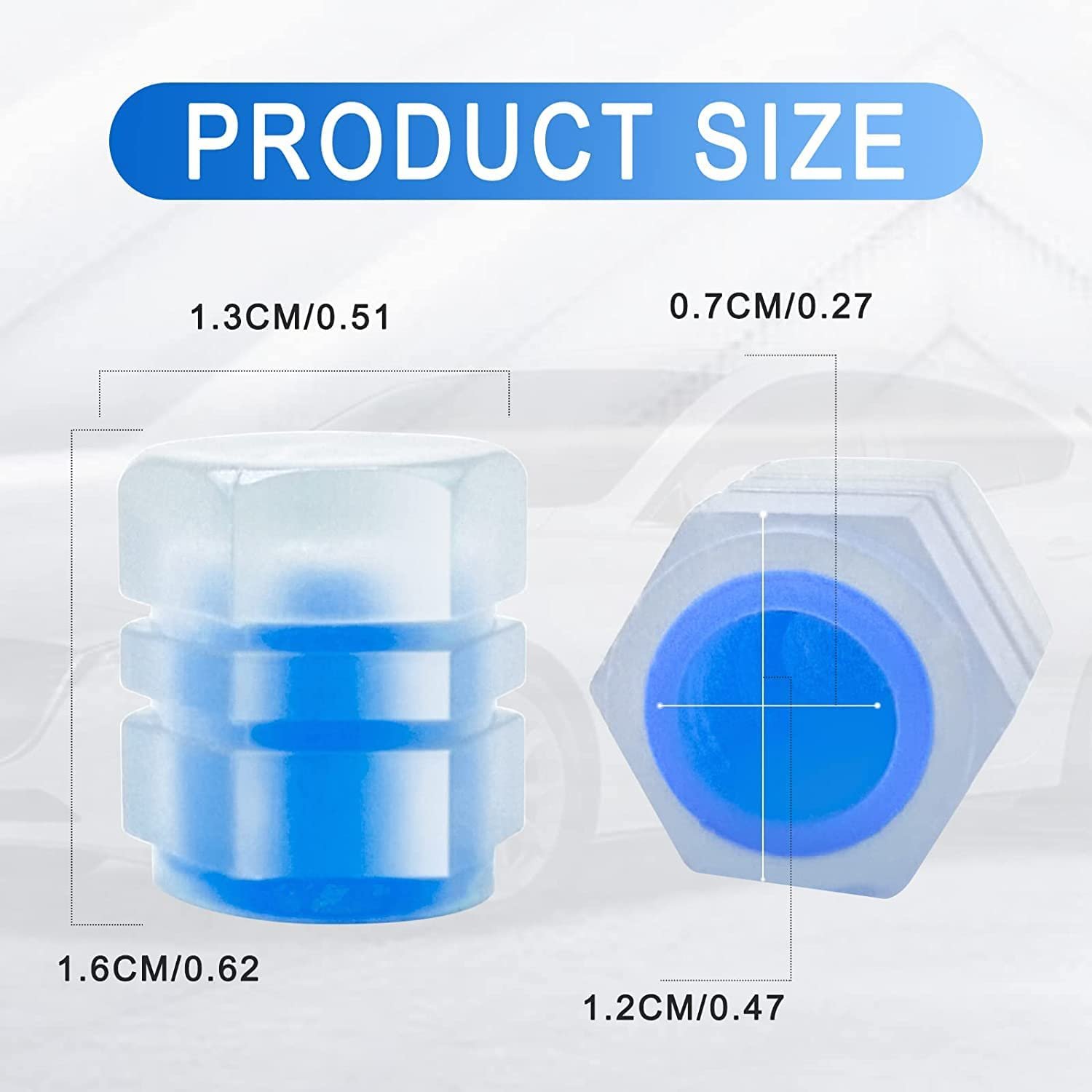 Kripara Sales Car Bike Wheel Tire Rim Air Valve Cap Radium AirTyre Cover Glow Radium Light Neon (4, Blue) - Image 5