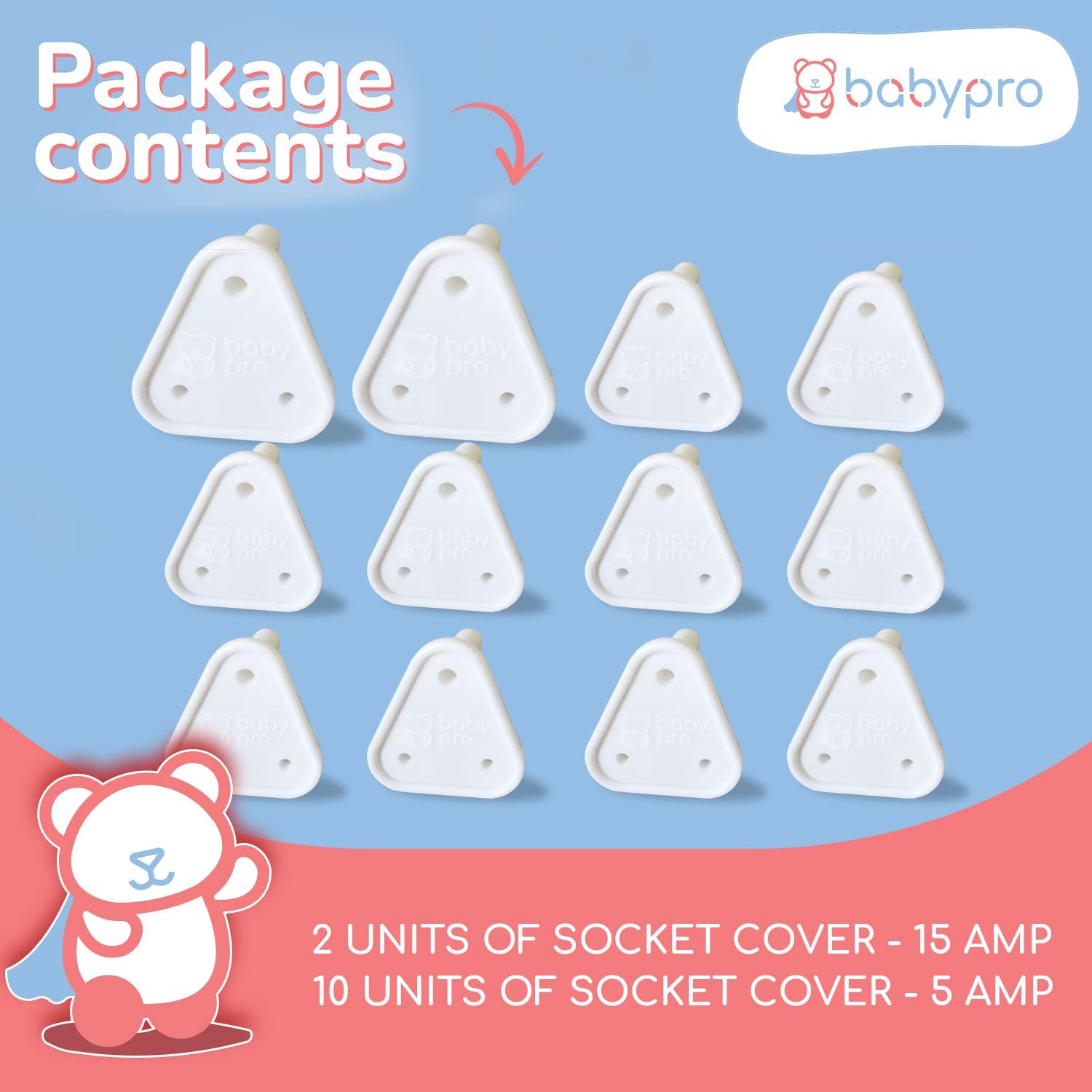 BabyPro BabyProofing Electric Socket Covers (Set of 12) for Baby Safety by Certified Professional Childproofer, Switch Board Covers (White) - Made in India - Image 7