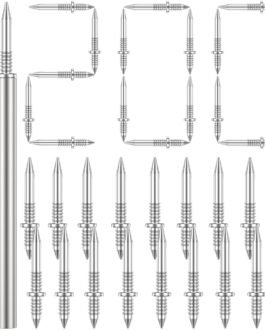 Serplex® 200Pcs Traceless Nails for Wooden Border Invisible Double-Headed Nails Threaded Screw Nails for Wooden Border Installation Home Improvement