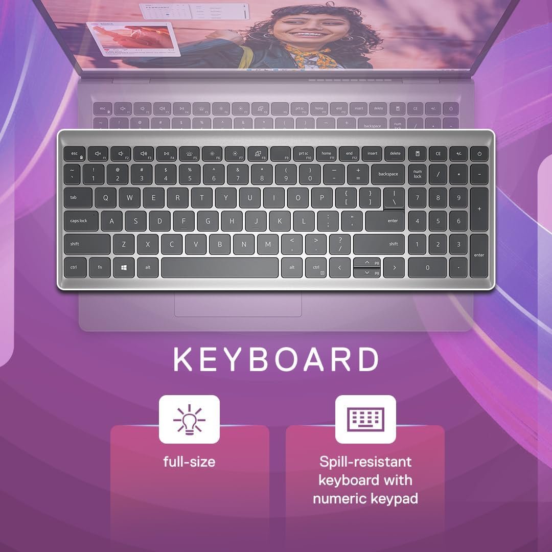 Dell 15 Intel Core i5 13th Gen - 1334U, 16GB DDR4 RAM, 512GB SSD, FHD 15.6"/39.62 cm, Windows 11, MSO'21, Grey, 1.62kg, 120Hz 250 nits Display, 15 Month McAfee, Thin & Light Laptop - Image 7