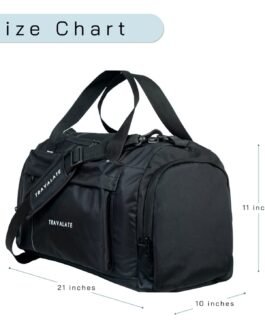TRAVALATE Travel Duffle Luggage Bag Organizer | Multi Pocket Ultra-Light| Polyester 45 Lt| Men And Women | 21 X 09 X 11 Inch |Black, 22.86 Cm