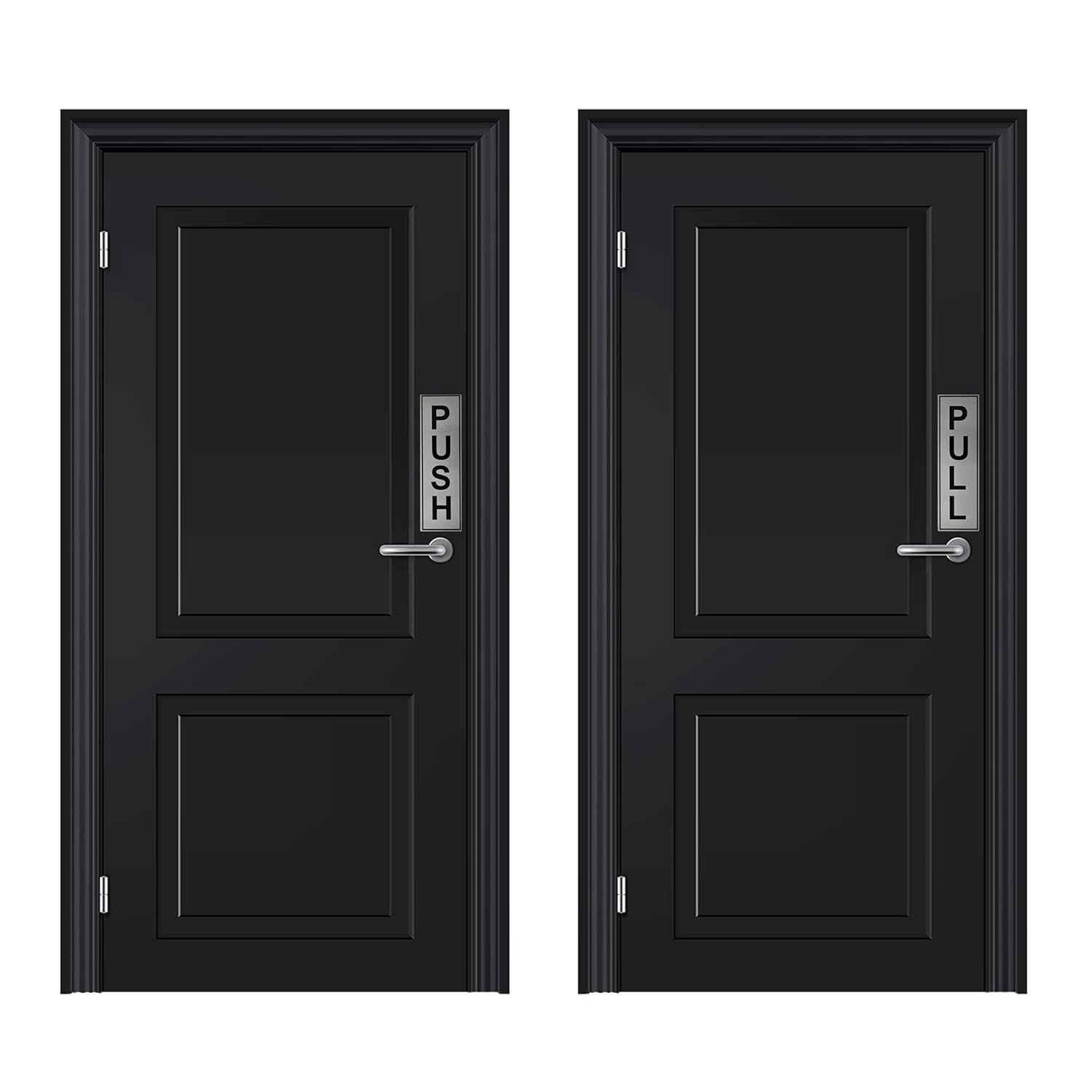 Buzz Cool Silver Metal Push Pull Stickers For Glass And Wood | Self Adhesive Stainless Steel Metal Sticker for Door | Push and Pull Stickers for Hospital Malls Office 1 set (2pcs) - Image 6