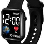 Acnos 6 Colours Luminous LED Display Fashionable Children Kids Digital Watches Waterproof Sports Square Electronic Led Watch for Kids Boy Baby Girls Digital Watch for Kids