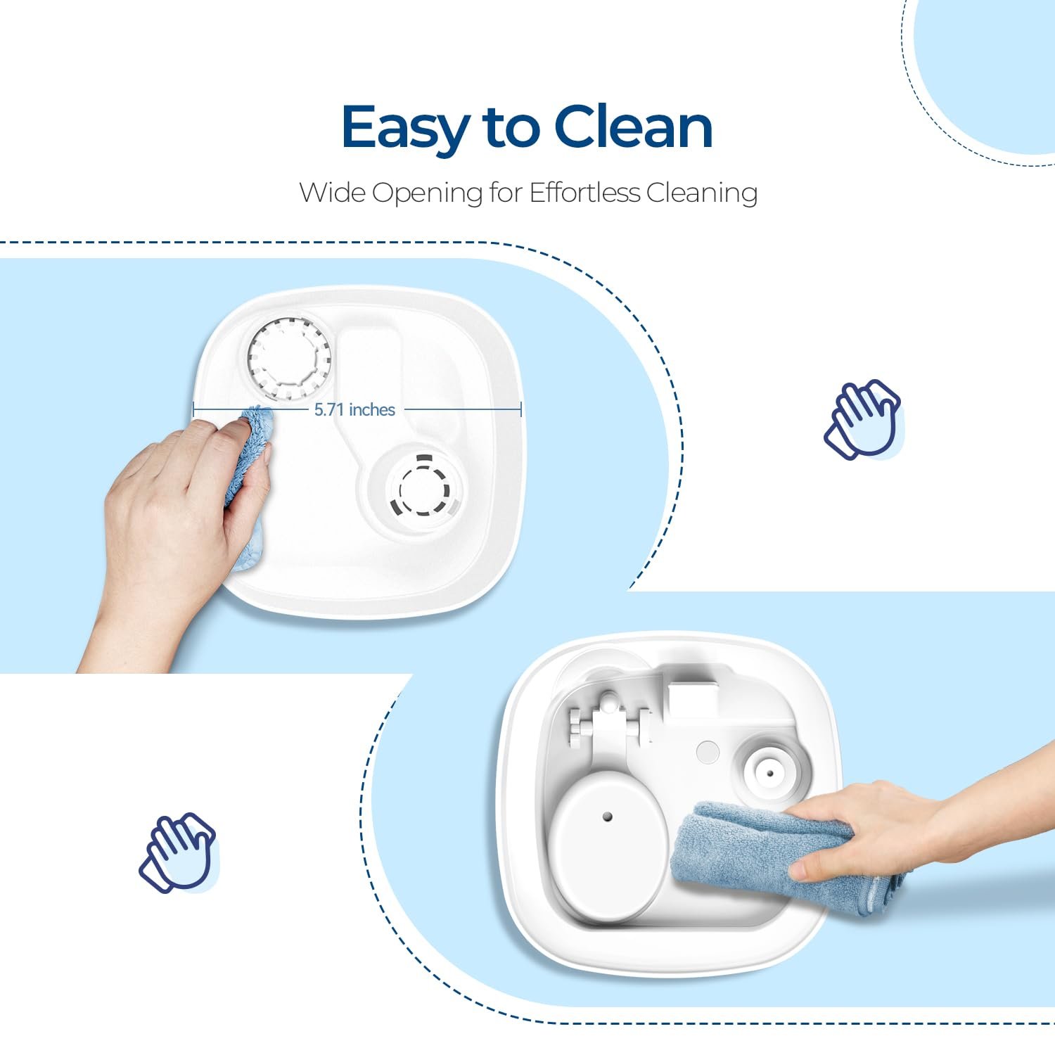 raydrop Humidifiers for Home, 2.5L Cool Mist Ultrasonic Humidifiers for Large Room & Bedroom, Top Fill Air Humidifier for Baby Nursery & Plants, Essential Oil Diffuser with Color Lights, Auto Shut-Off - Image 5