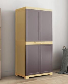 Nilkamal Freedom Big FMM Plastic Cabinet | 3-Year Warranty | 4-Shelf Storage Cupboard with Doors | Multi Organiser for Home, Wardrobe, and Kitchen | Clothes Rack, Shelves, Brown & Biscuit Colour Nilkamal Freedom Big FMM Plastic Cabinet | 3-Year Warranty | 4-Shelf Storage Cupboard with Doors | Multi Organiser for Home, Wardrobe, and Kitchen | Clothes Rack, Shelves, Brown & Biscuit Colour