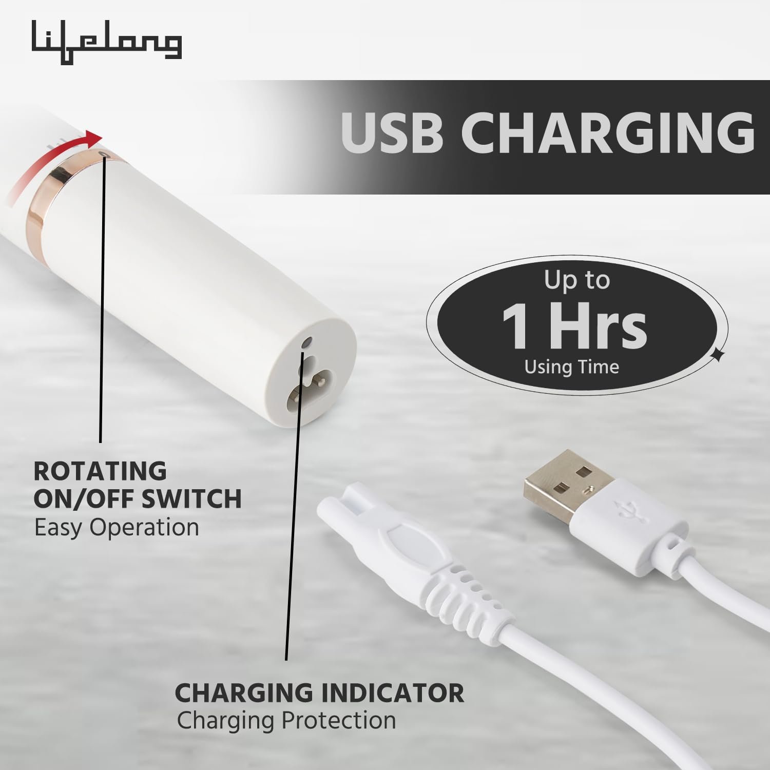 Lifelong LLPCW30 Rechargeable Eyebrow, Underarms And Bikini Trimmer (White) - 1 Hour Runtime (1Year Warranty) - Image 8