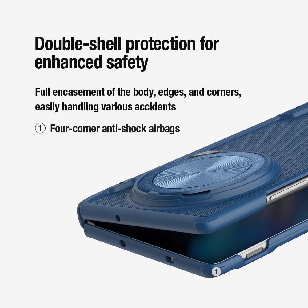 Nillkin Case for Vivo X Fold 3 Pro (8.03" Inch) Super Frosted Shield Prop Flip Style Lens Camera Protect Mobile Holder TPU + PC Wireless Charging Black Color - Image 9