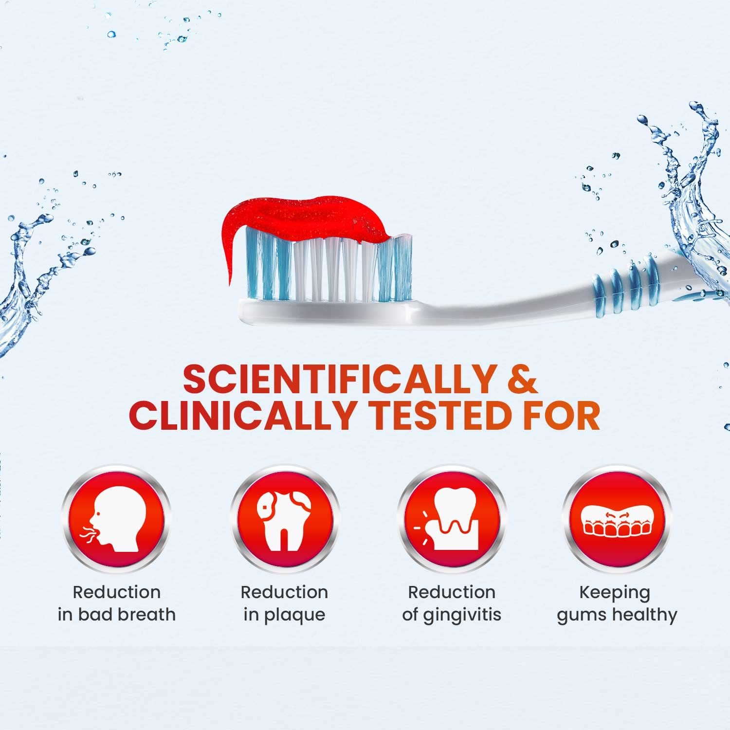 Dabur Red Gel Ayurvedic Toothpaste - 300g (150g x 2, Pack of 2) | Reduction in Bad Breath, Plaque & Gingivitis | Freshness with Protection | For Healthy Gums & Effective Dental Care - Image 5