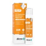 The Derma Co 1% Hyaluronic Sunscreen Aqua Gel SPF 50 PA++++ | Hyaluronic Acid for Deep, Long Lasting Hydration | Ultra Lightweight Texture I Non-Greasy, No White Cast | Broad Spectrum Protection & Blue Light Protection | Clinically Tested – (In -Vivo) | Tan Protection | Photostable | For Men & Women | 50 g