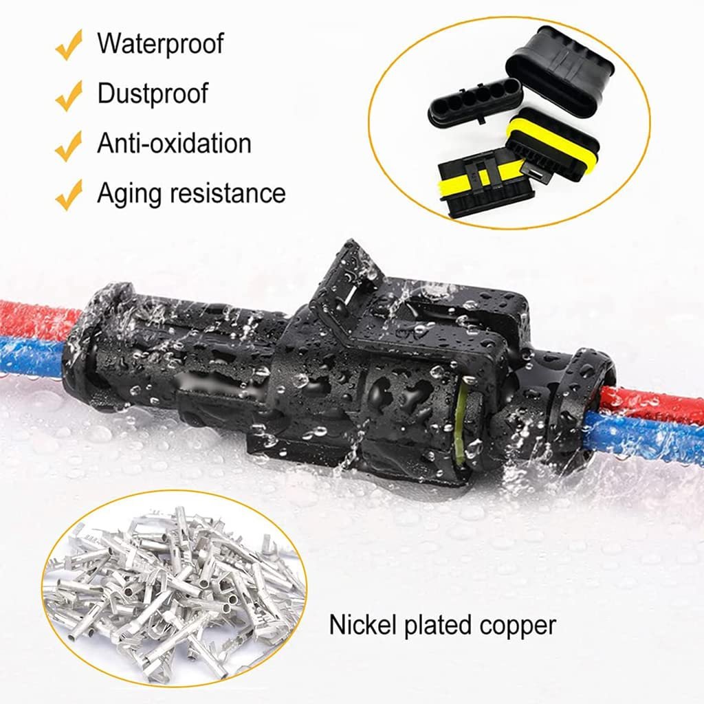 ZIBUYU� 352pcs Waterproof Car Electrical Connector Terminals Automotive Electrical Wire Connector Plug Kit 1/2/3/4 Pin Connectors Male and Female - Image 5