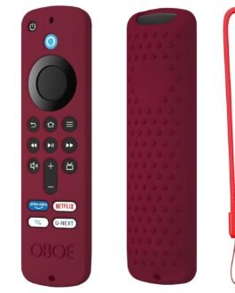 Oboe Silicone TV Remote Cover 'Compatible with' All New Fire TV Stick 4k & Fire Tv Stick HD Remote 2025 Model Protective Case with Lanyard (Wine Red) [Remote NOT Included]