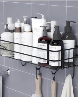 SMTG Self-Adhesive Bathroom Shelf with Hooks – Space-Saving Wall Mounted Shelf for Bathroom Essentials – Durable, No-Drill Required – Sleek Design. (Pack of 1) SMTG Self-Adhesive Bathroom Shelf with Hooks – Space-Saving Wall Mounted Shelf for Bathroom Essentials – Durable, No-Drill Required – Sleek Design. (Pack of 1)