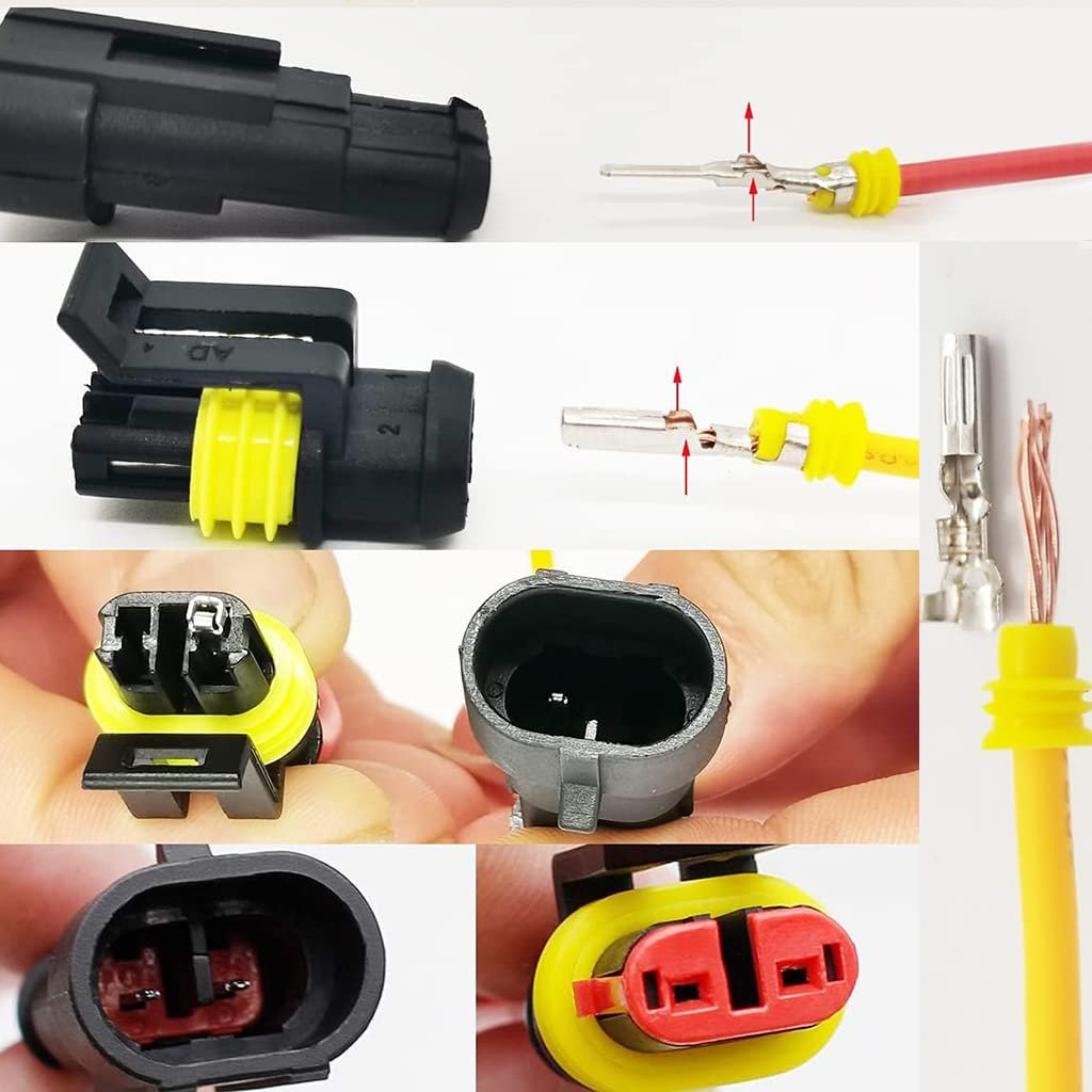 ZIBUYU� 352pcs Waterproof Car Electrical Connector Terminals Automotive Electrical Wire Connector Plug Kit 1/2/3/4 Pin Connectors Male and Female - Image 6