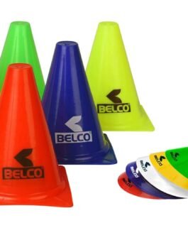 BELCO SPORTS 6 Inch PVC Cones Pack 6, 20 Space Markers Agility Combos (Multicolour)