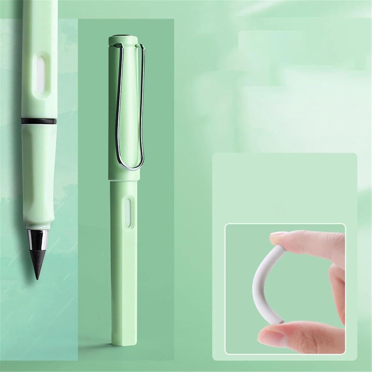 SHUTTLE ART 2pcs Eternal Inkless Pencil, Permanent No Sharpening, Everlasting Writing Pen for Children School Artists Sketch Drawing, Grey - Image 8