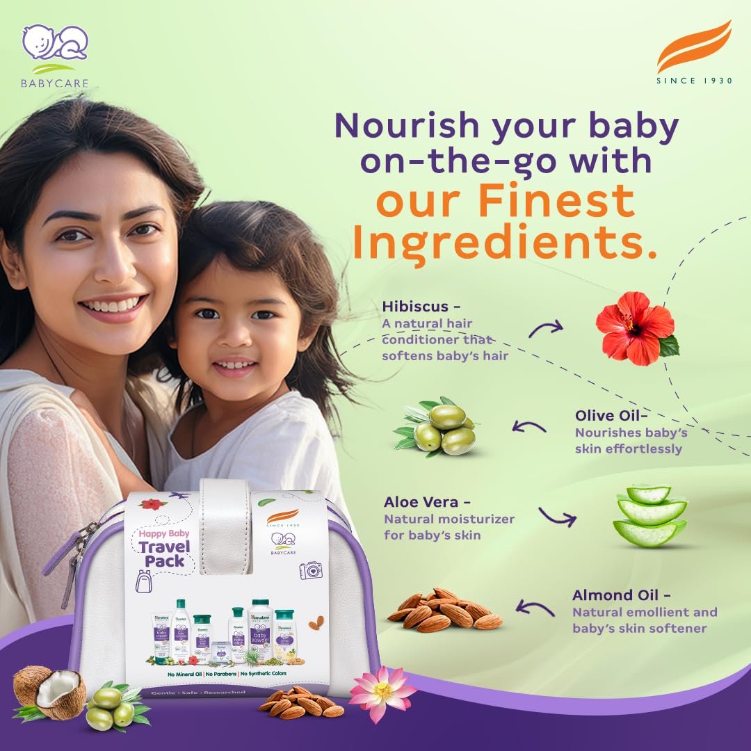 Himalaya Baby Gift Pack (7 Pieces) With Free Maternity Travel Bag| No.1 Doctor Prescribed|Gentle, Safe & Researched For Baby'S Skin & Hair, Liquid - Image 5