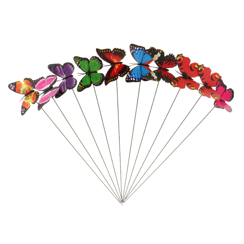 Magideal� Colorful Flying Butterfly On Stick Model Home Garden Lawn Ornament 7X5.5Cm