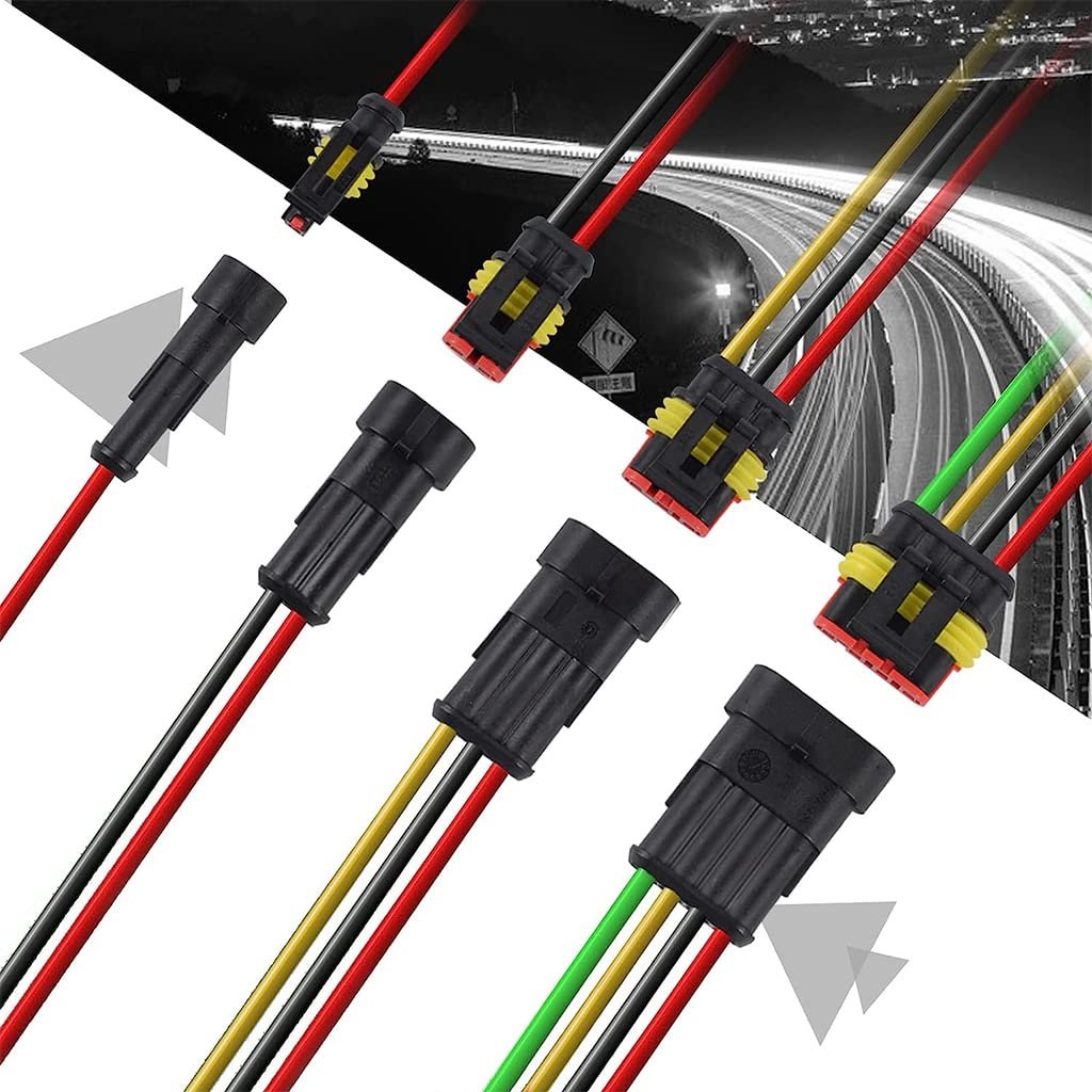 ZIBUYU� 352pcs Waterproof Car Electrical Connector Terminals Automotive Electrical Wire Connector Plug Kit 1/2/3/4 Pin Connectors Male and Female - Image 7