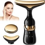 TCCO Facial Massager for Face and Neck, 3-in-1 Face Massager for Women, Anti Wrinkle & Aging Facial and Neck Massage Kit with 3 Massage Modes for Skin Care,Improve,Firm,Tightening and Smooth (BLACK)