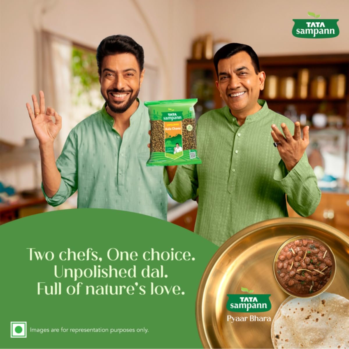 Tata Sampann Unpolished Kala (Black, Brown) Chana, 1kg - Image 2