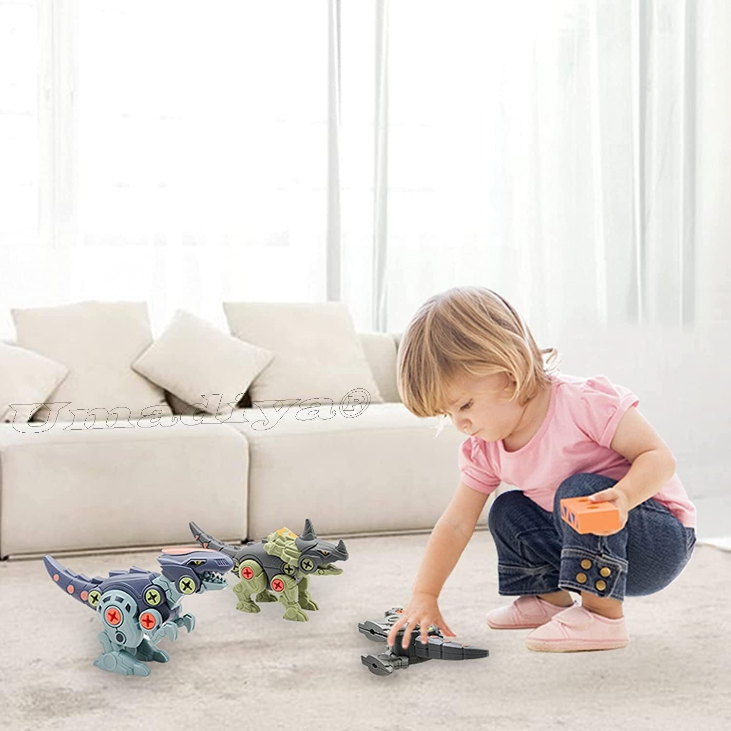 Umadiya® Branded Take Apart Dinosaur Toys, Pack of 4 Dinosaurs with Screwdrivers, Dino Kids Building Learning Toys, STEM Toy for Boys and Girls, 3 4 5 6 7 8 Year Old Boys and Girls (Dino-4) - Image 6