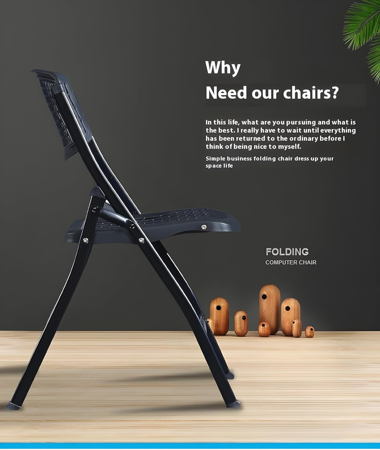 MRC Lazer Folding Chair with Breatheable Nylon Seat for Space-Saving Design for Home, Office, and Dorm Rooms Kitchen,Work,Sturdy,Garden,Balcony,Restaurant Chair (Black) - Image 7