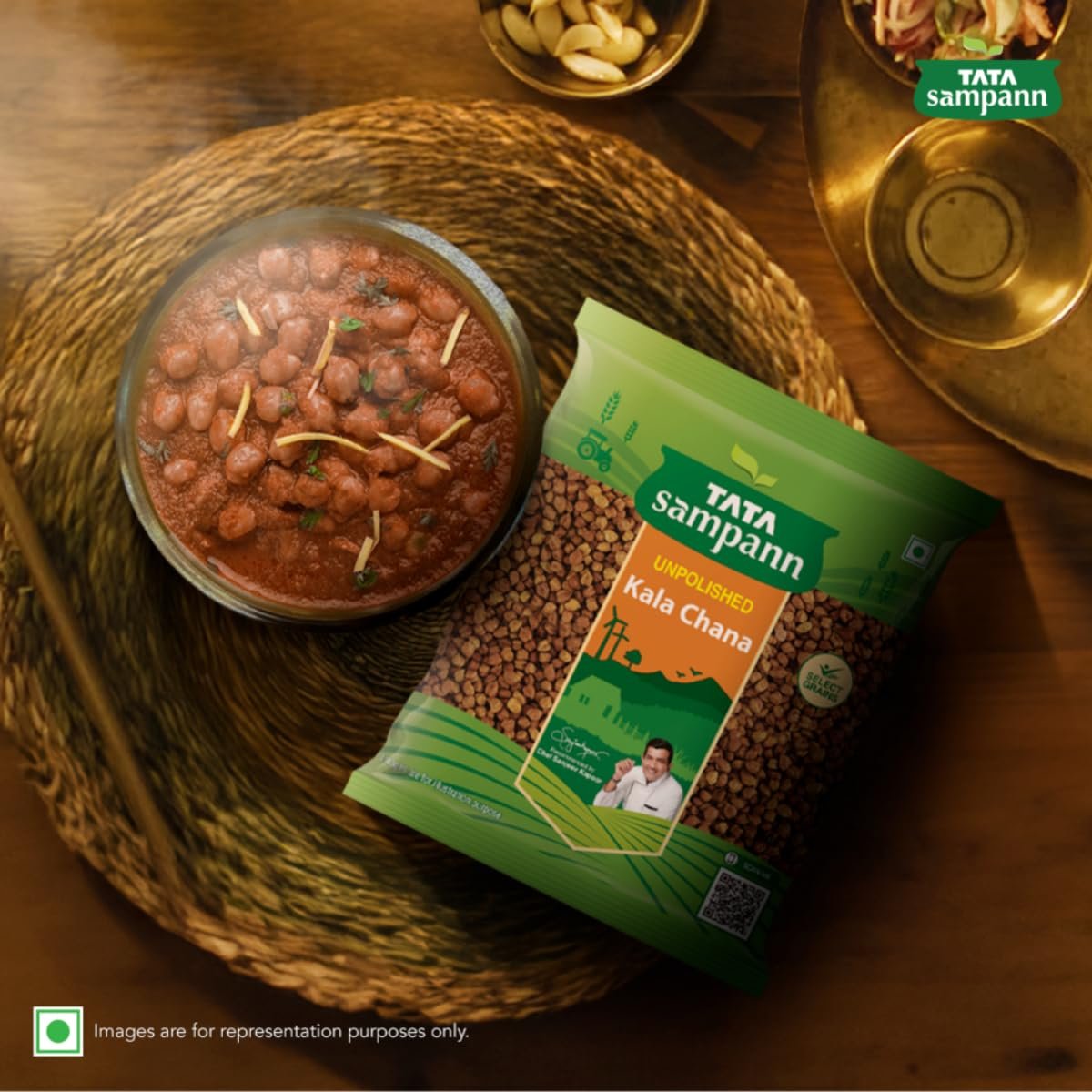 Tata Sampann Unpolished Kala (Black, Brown) Chana, 1kg - Image 7