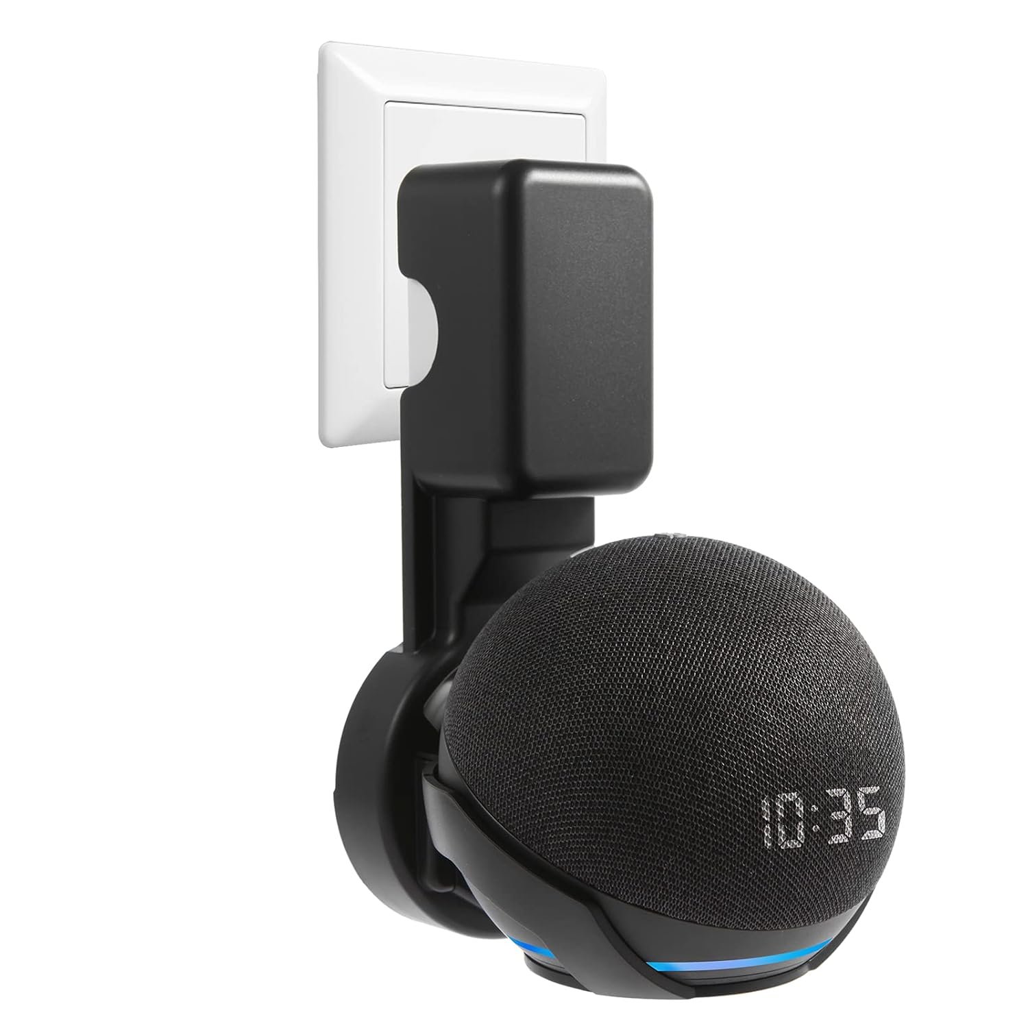 Verilux® Wall Mount Holder for Echo Dot 4th/5th Generation, Wall Holder for Alexa Echo Dot 4th/5th Gen A Space-Saving Solution with Cord Management for Your Smart Home Speakers, Black (Holder Only)