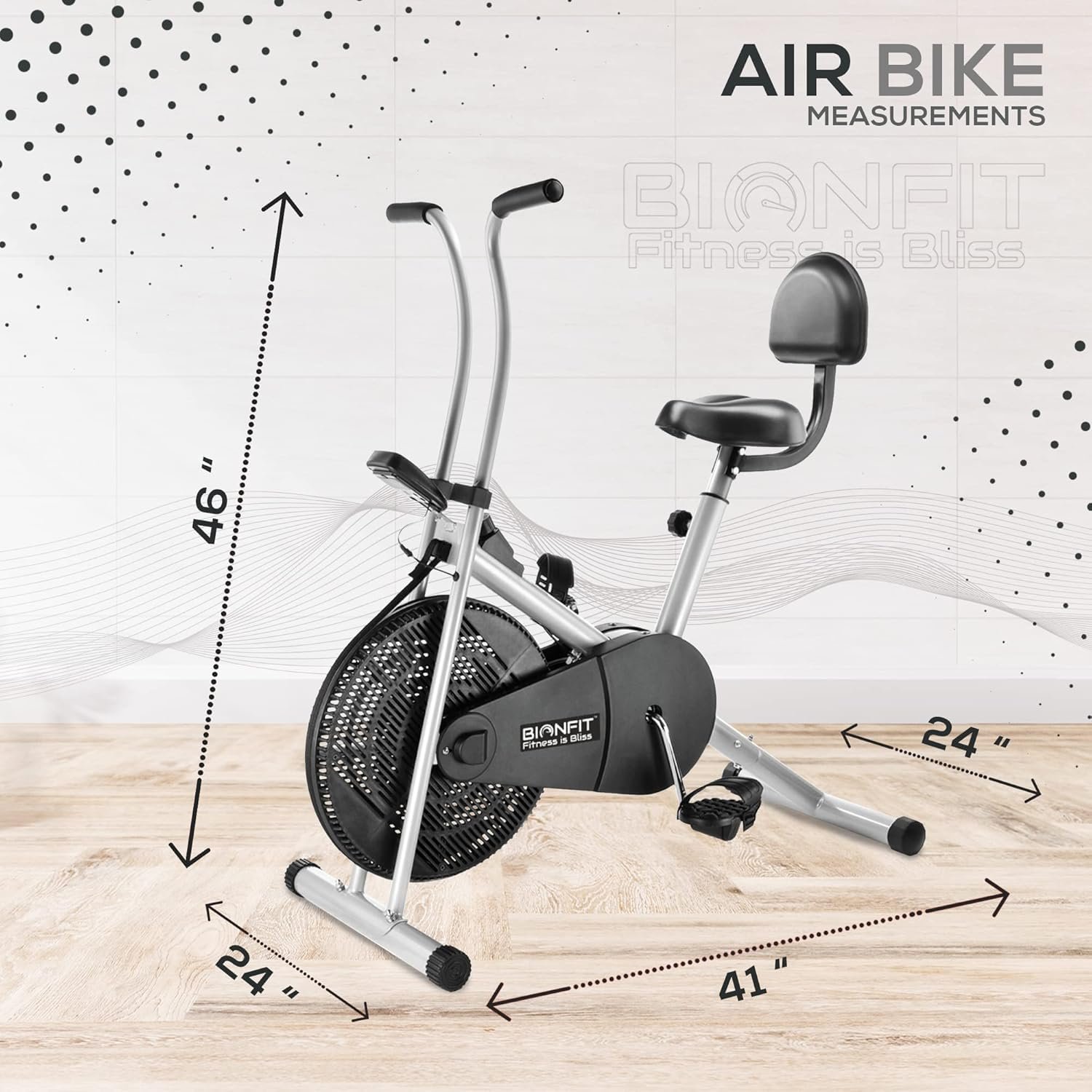 BIONFIT Exercise Cycle for Home Gym Fitness | Fixed Handle Air Bike for Women, Cardio Exercise with Back Support Seat, Max Weight: 120 Kg | For Free Installation, Contact Bionfit Customer Care - Image 6