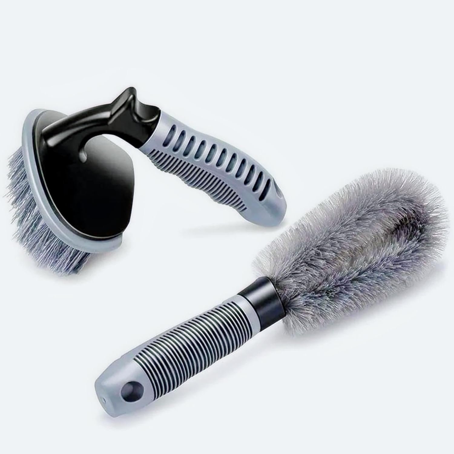 OTO2EYE Rim Tyre Cleaner Brush Car Cleaning Brush for Rim Cleaning Liquid Nylon Bristles Microfiber Duster Tire Rubber Car Accessories – Used with Tyre Puncture Kit and Microfiber Cloth (Pack of 2)