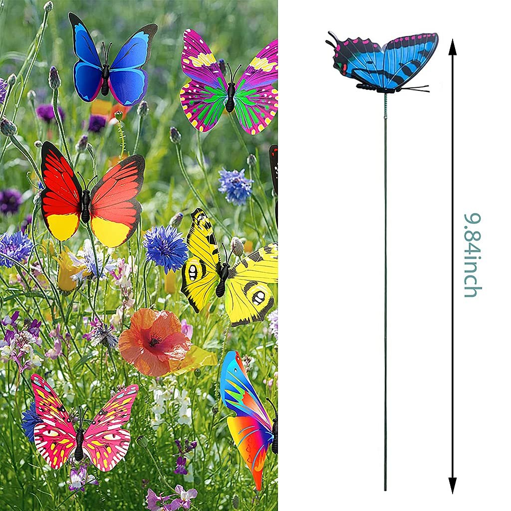 Magideal� Colorful Flying Butterfly On Stick Model Home Garden Lawn Ornament 7X5.5Cm - Image 3