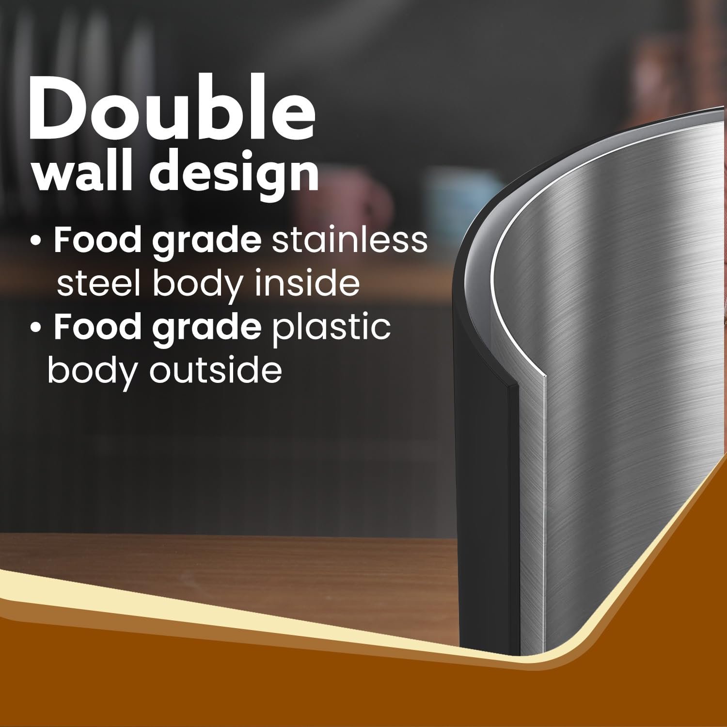 AGARO Elegant Electric Kettle, 1.8L, Double Layered Stainless Steel Inner Body, Quick Boil, Water Boiler, Hot Water Kettle, For Making Black Tea & Black Coffee, Auto Shut Off - Image 3