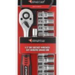 SPARTAN 12 in 1 Heavy Duty Socket Set 1/2″ Chrome Vanadium Steel Ratchet Socket Wrench Spanner | Soft Grip 12 Pieces Hand Tool Kit For Mechanic Tool Kits(Pack of 1)